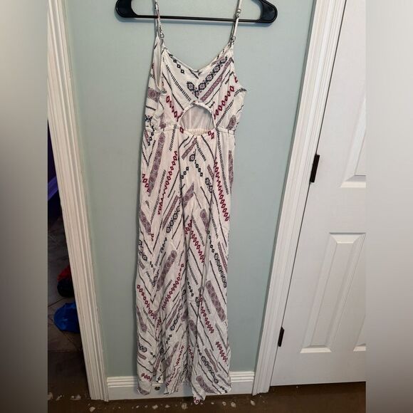Wendy Bellissimo White Red Sleeveless Spaghetti Strap Slip Maxi Dress SZ SP - Picture 2 of 6